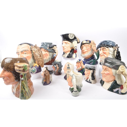 33 - Royal Doulton - A collection of 20th Century ceramic character jugs to include large jugs depicting ... 