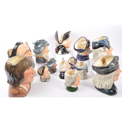 33 - Royal Doulton - A collection of 20th Century ceramic character jugs to include large jugs depicting ... 