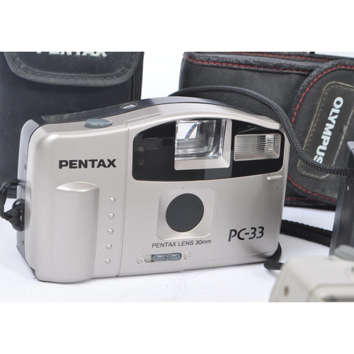 380 - A collection of late 20th century 35mm compact point and shoot cameras. The collection to include a ... 