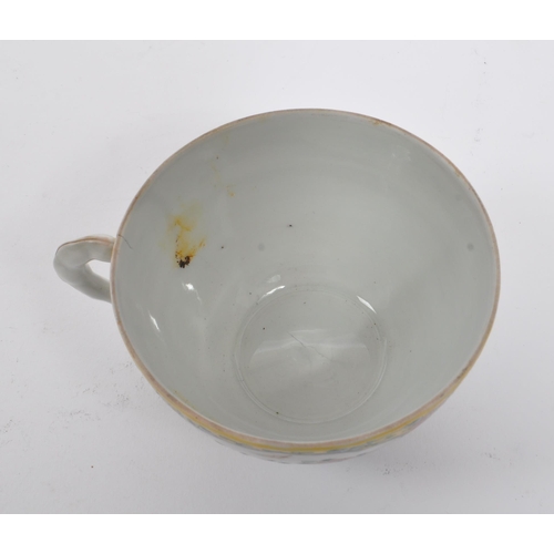 394 - An early 20th century circa 1920s Japanese porcelain china cup and saucer. Chinoiserie yellow famill... 