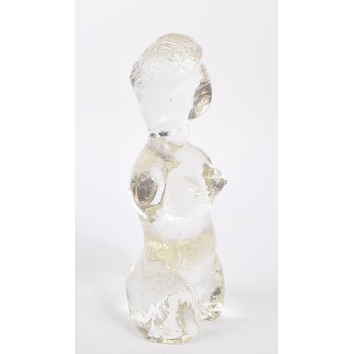 396 - Pukeberg - A vintage 20th century Swedish glass nude study of female bust. With textured surface. Me... 