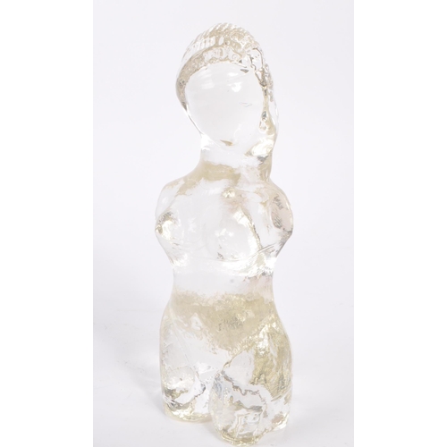 396 - Pukeberg - A vintage 20th century Swedish glass nude study of female bust. With textured surface. Me... 