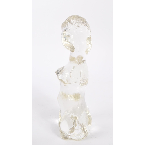 396 - Pukeberg - A vintage 20th century Swedish glass nude study of female bust. With textured surface. Me... 