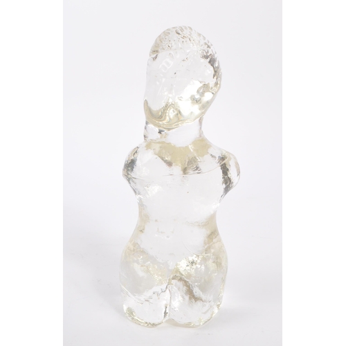 396 - Pukeberg - A vintage 20th century Swedish glass nude study of female bust. With textured surface. Me... 