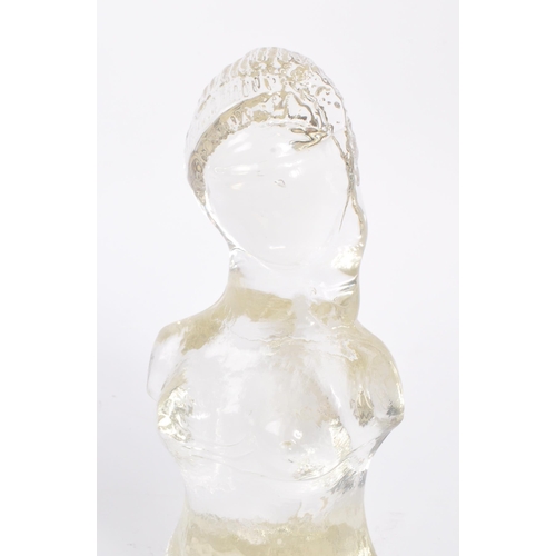 396 - Pukeberg - A vintage 20th century Swedish glass nude study of female bust. With textured surface. Me... 