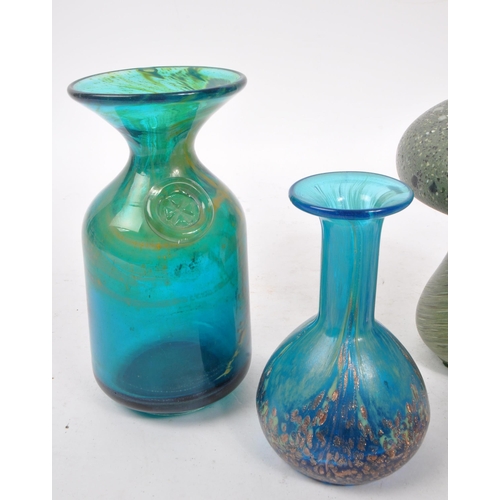 44 - Mdina / Murano - A collection of 20th Century studio art glass items to include a Mdina flared vase ... 