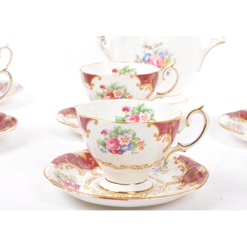 445 - Royal Albert - Canterbury Pattern - Vintage 20th century porcelain china tea service set. Including ... 