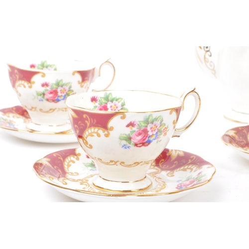 445 - Royal Albert - Canterbury Pattern - Vintage 20th century porcelain china tea service set. Including ... 