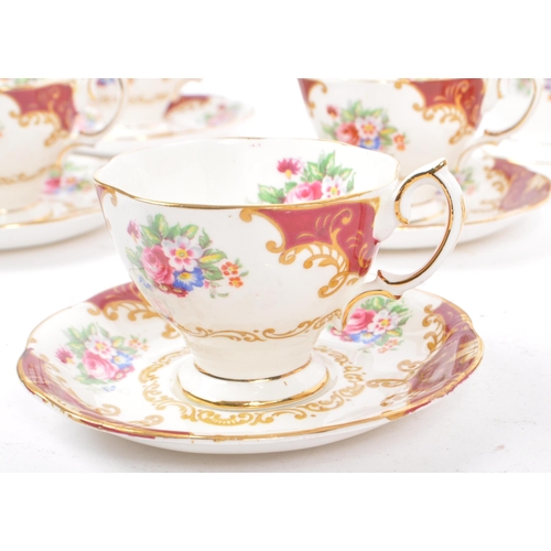 445 - Royal Albert - Canterbury Pattern - Vintage 20th century porcelain china tea service set. Including ... 