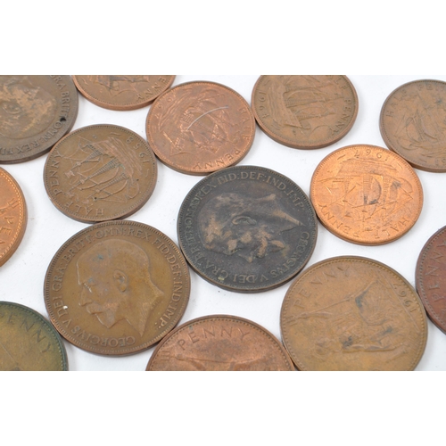 448 - A large collection of British Victorian 19th century uncirculated copper coins with some later 20th ... 