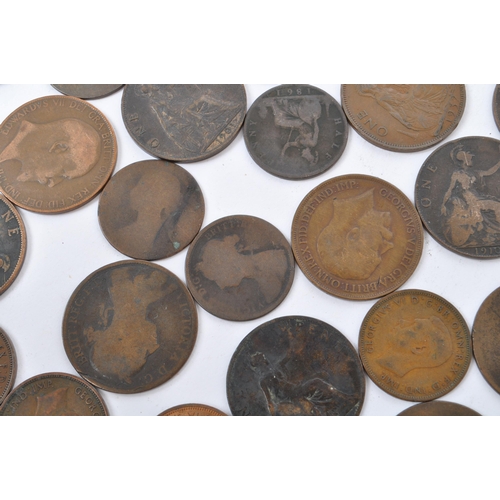 448 - A large collection of British Victorian 19th century uncirculated copper coins with some later 20th ... 