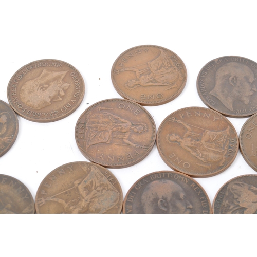 448 - A large collection of British Victorian 19th century uncirculated copper coins with some later 20th ... 