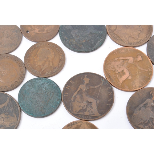 448 - A large collection of British Victorian 19th century uncirculated copper coins with some later 20th ... 