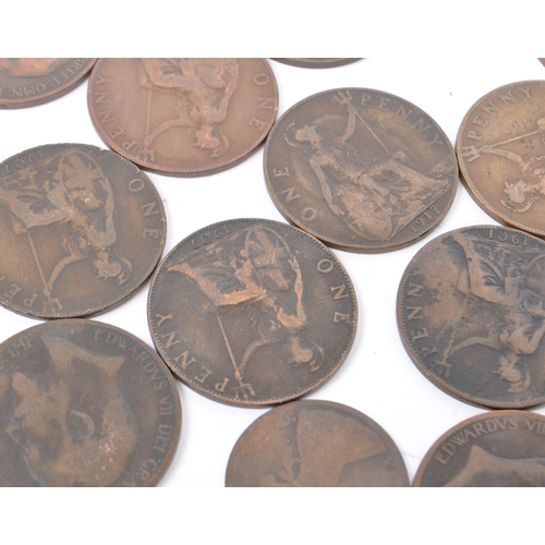 448 - A large collection of British Victorian 19th century uncirculated copper coins with some later 20th ... 