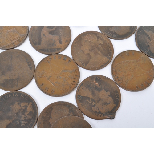 448 - A large collection of British Victorian 19th century uncirculated copper coins with some later 20th ... 