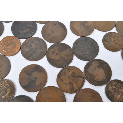 448 - A large collection of British Victorian 19th century uncirculated copper coins with some later 20th ... 