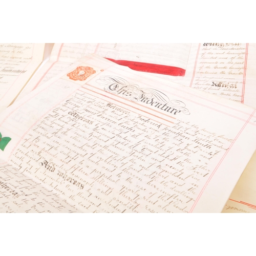A collection of seven Victorian & Edwardian vellum property documents ...