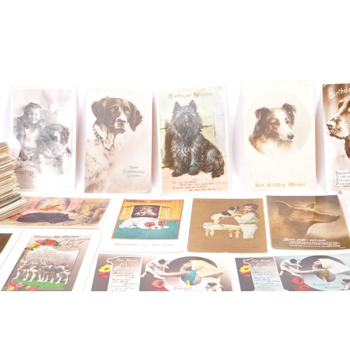 466 - A collection of early 20th - 1950s postcards. Dogs on postcards. Canine collection (approx 400) Gree... 