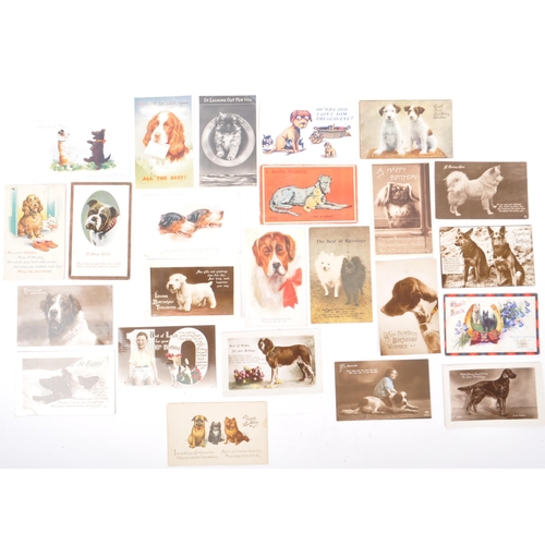 466 - A collection of early 20th - 1950s postcards. Dogs on postcards. Canine collection (approx 400) Gree... 