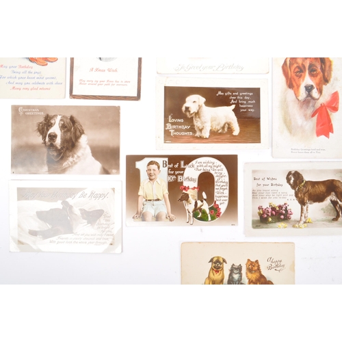 466 - A collection of early 20th - 1950s postcards. Dogs on postcards. Canine collection (approx 400) Gree... 