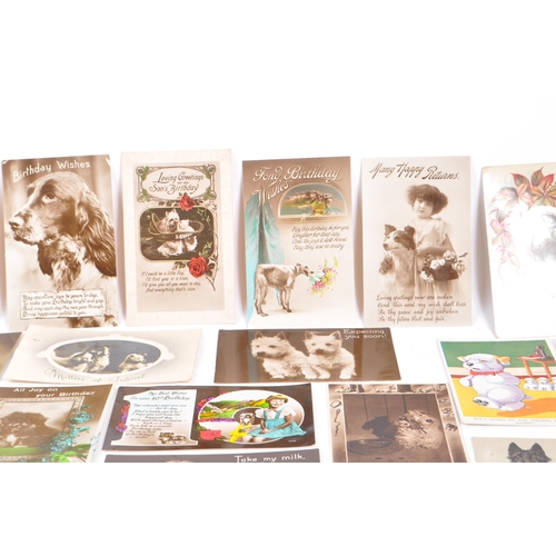 466 - A collection of early 20th - 1950s postcards. Dogs on postcards. Canine collection (approx 400) Gree... 