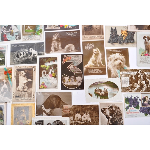 466 - A collection of early 20th - 1950s postcards. Dogs on postcards. Canine collection (approx 400) Gree... 