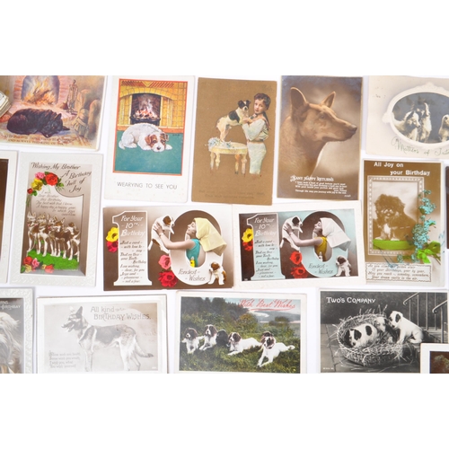 466 - A collection of early 20th - 1950s postcards. Dogs on postcards. Canine collection (approx 400) Gree... 