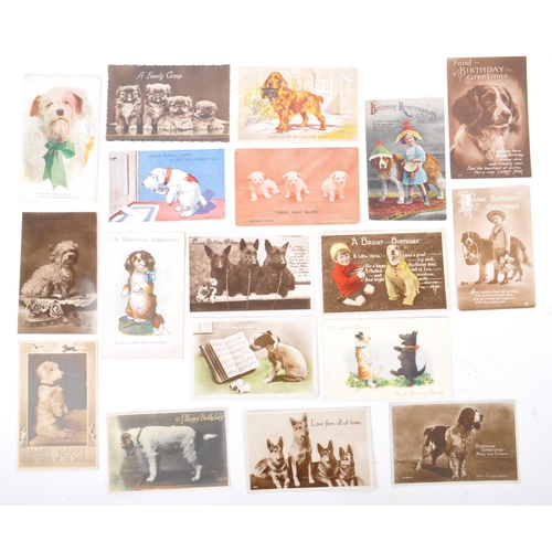 466 - A collection of early 20th - 1950s postcards. Dogs on postcards. Canine collection (approx 400) Gree... 