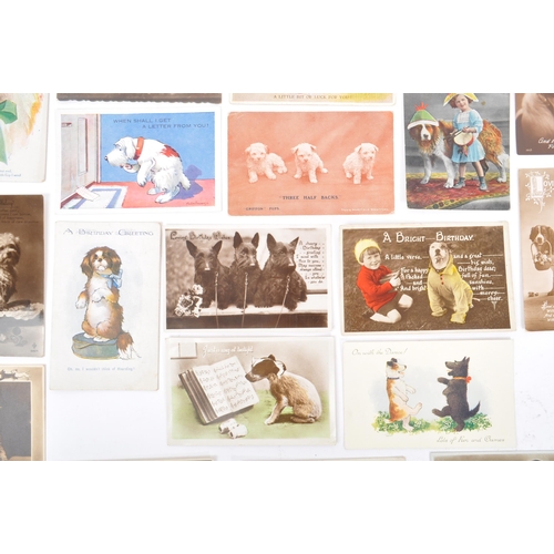 466 - A collection of early 20th - 1950s postcards. Dogs on postcards. Canine collection (approx 400) Gree... 