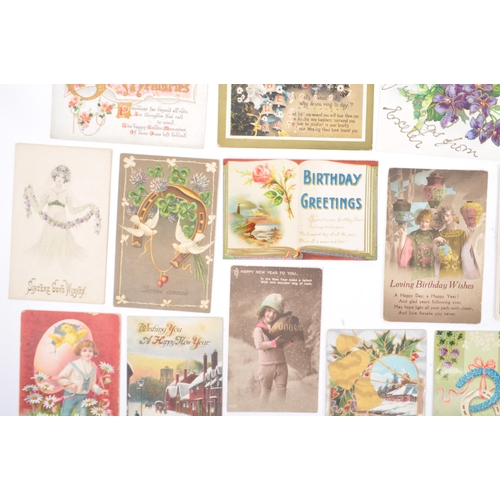 467 - Greetings postcards -  Early to mid-19th century. Seasonal greetings, Birthday, Wedding, New Year an... 