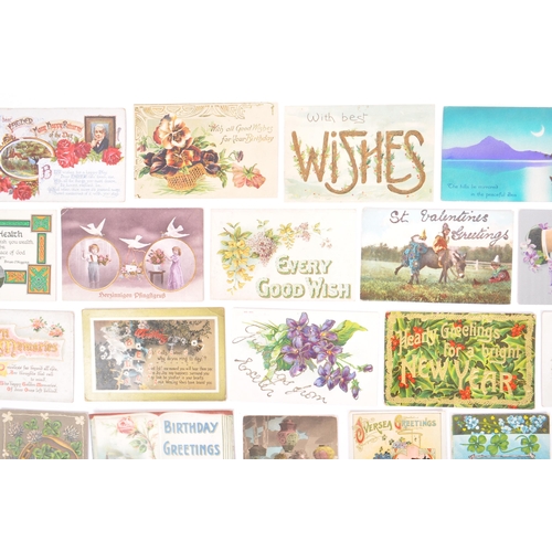 467 - Greetings postcards -  Early to mid-19th century. Seasonal greetings, Birthday, Wedding, New Year an... 