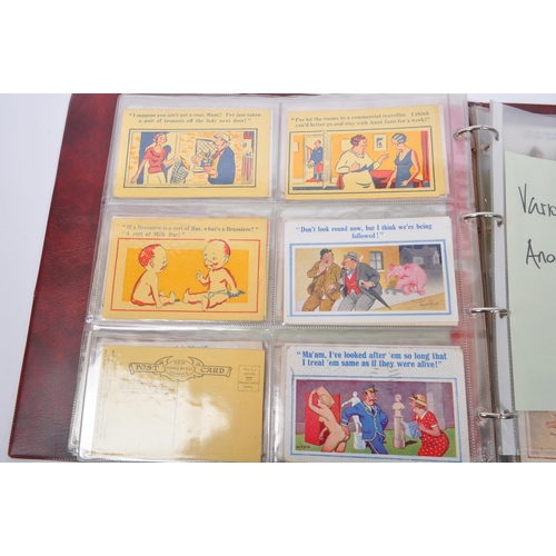 471 - Donald McGill - A collection in album (x220) of comic postcards all with his signature. From the mos... 