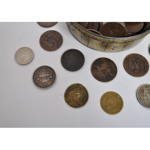 477 - A collection of 18th, 19th & 20th century British & Foreign coins to include a 1927 Australia florin... 