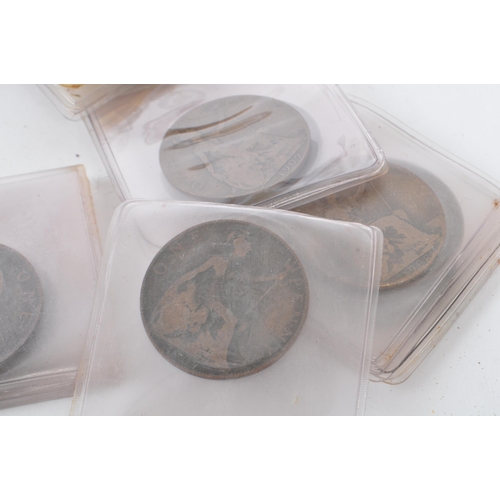 480 - A collection of 19th & 20th century British copper coins to to include a 1797 George III cartwheel c... 