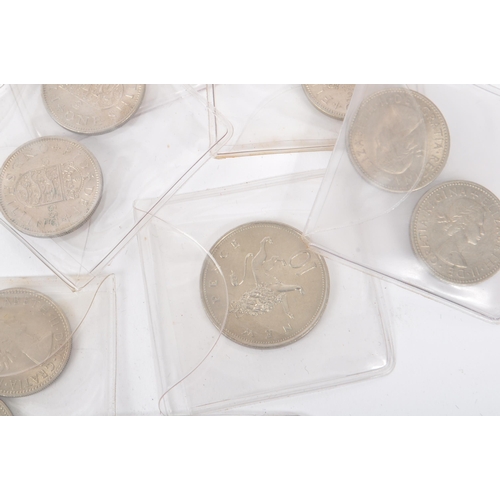 482 - A collection of 20th century post-1947 Queen Elizabeth II coins with the large majority being shilli... 