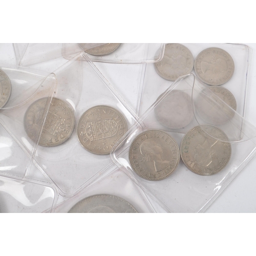 482 - A collection of 20th century post-1947 Queen Elizabeth II coins with the large majority being shilli... 