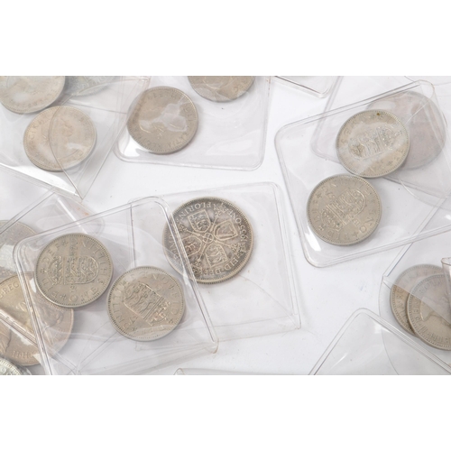 482 - A collection of 20th century post-1947 Queen Elizabeth II coins with the large majority being shilli... 