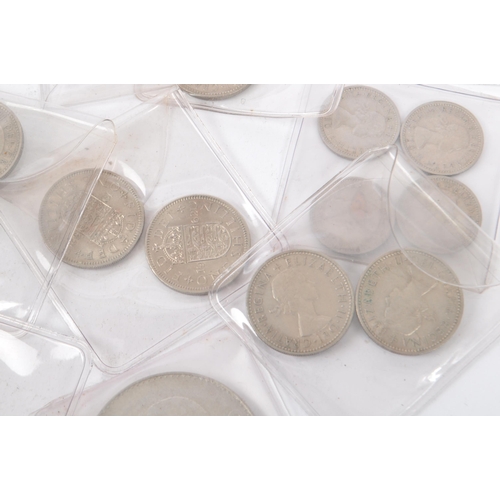 482 - A collection of 20th century post-1947 Queen Elizabeth II coins with the large majority being shilli... 