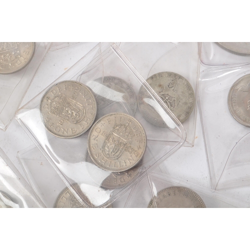 482 - A collection of 20th century post-1947 Queen Elizabeth II coins with the large majority being shilli... 