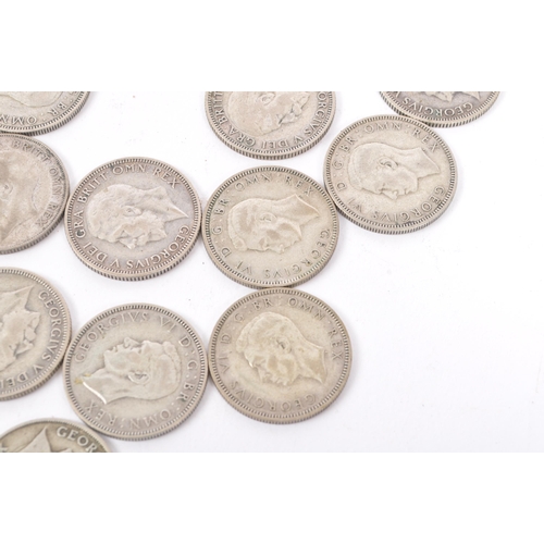 484 - A collection of approximately 66 pre-1947 1920s, 1930s & 1940s British one shilling coins. Mixed sil... 