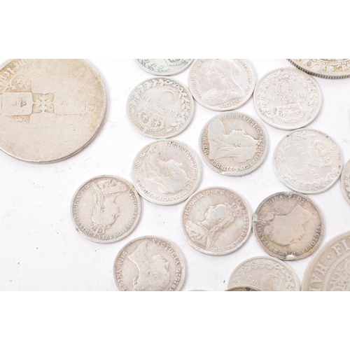 491 - A collection of 19th Century Victorian .925 silver coins to include: 1874, 1887, 1895 & 1900 half cr... 