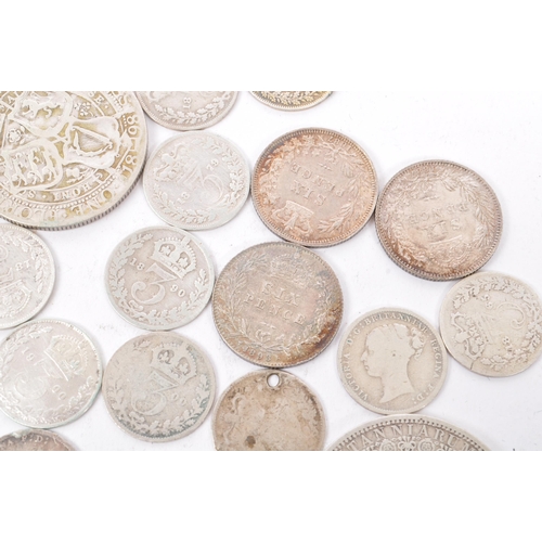 491 - A collection of 19th Century Victorian .925 silver coins to include: 1874, 1887, 1895 & 1900 half cr... 