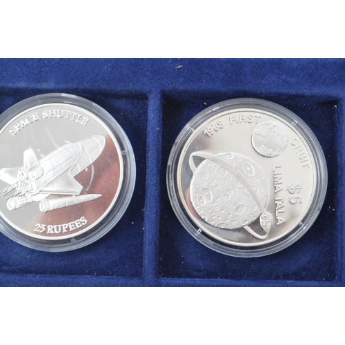 492 - A collection of 20th Century twenty silver proof coins commemorating various aspects of space explor... 