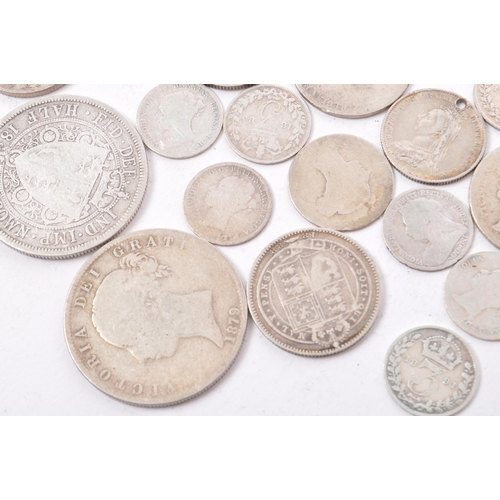 497 - A collection of 19th Century Victorian .925 silver coins to include: 1876, 1879 & 1893 half crowns; ... 