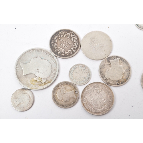 497 - A collection of 19th Century Victorian .925 silver coins to include: 1876, 1879 & 1893 half crowns; ... 