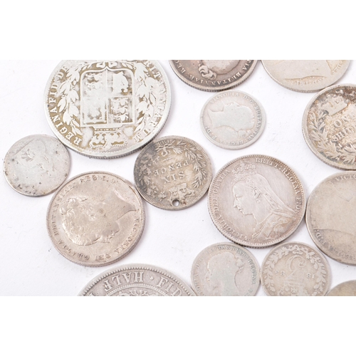 497 - A collection of 19th Century Victorian .925 silver coins to include: 1876, 1879 & 1893 half crowns; ... 