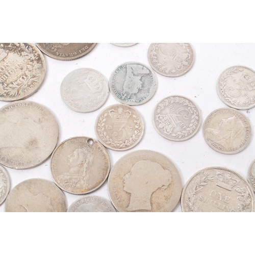 497 - A collection of 19th Century Victorian .925 silver coins to include: 1876, 1879 & 1893 half crowns; ... 