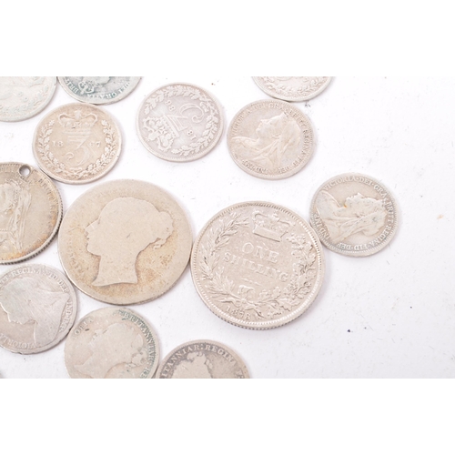 497 - A collection of 19th Century Victorian .925 silver coins to include: 1876, 1879 & 1893 half crowns; ... 