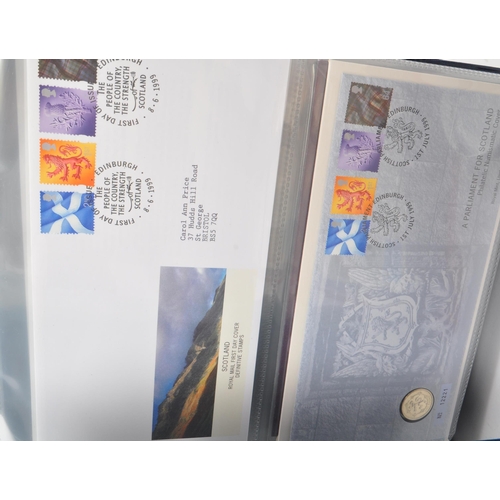 510 - A large extensive collection of United Kingdom Royal Mail mint commemorative postage stamps in prese... 