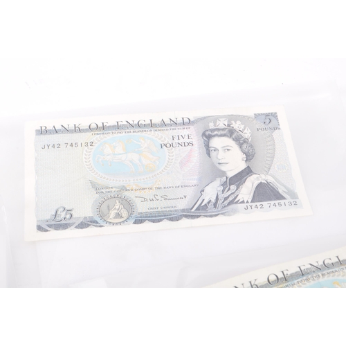 519 - A collection of eight uncirculated Bank of England £5 notes to include the following. Chief Cashier ... 